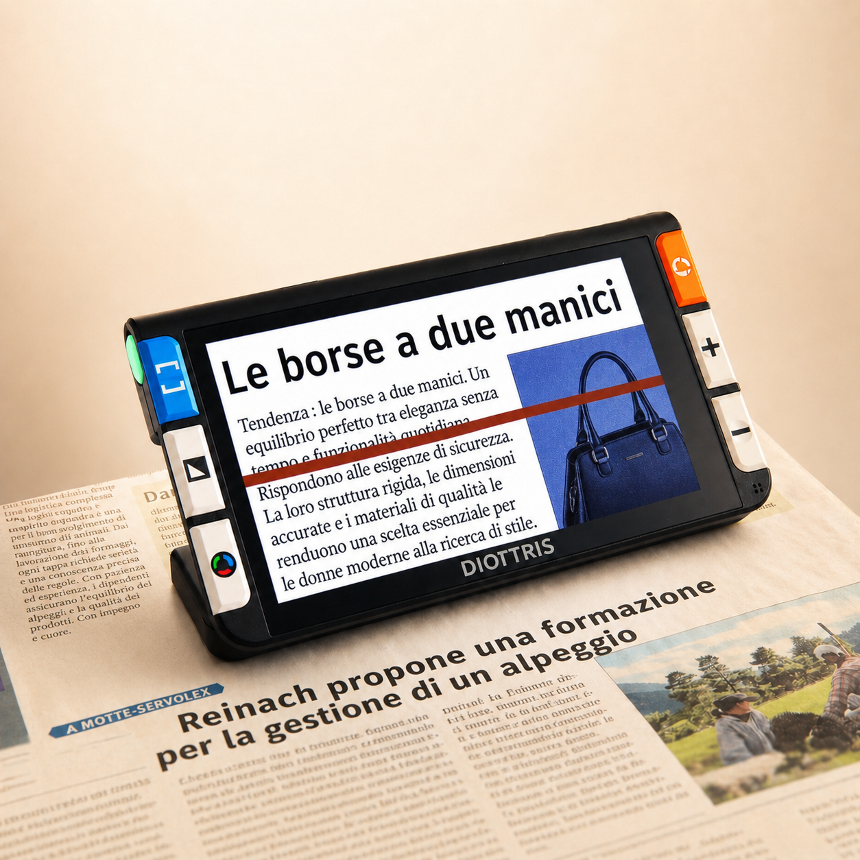 Diottris Lettore – Lente elettronica per leggere facilmente